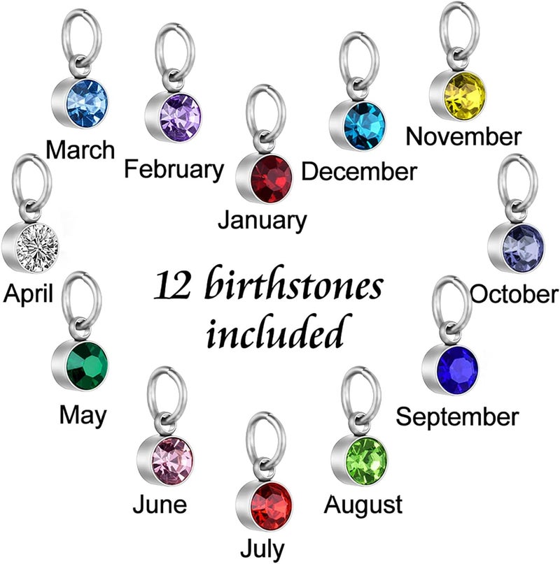 Dletay Heart Urn Necklace for Human Ashes Cremation Jewelry with 12 Birthstones Cremation Necklace for Ashes - Image 4